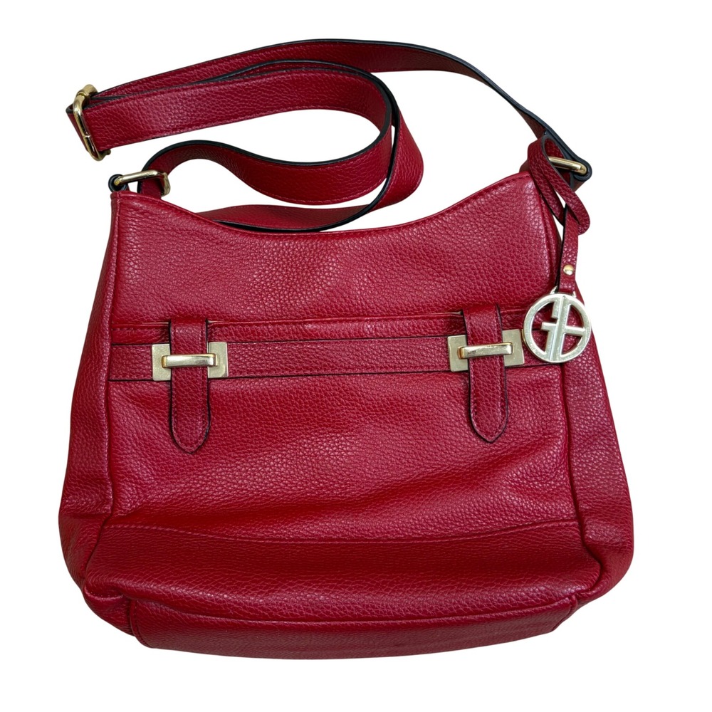Giani Bernini Red Pebbled Faux Leather Crossbody Bag Gold Hardware NWOT *SEE CON